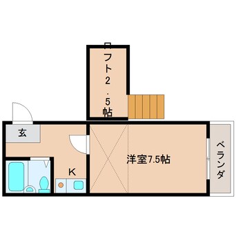 間取図 近鉄難波線・奈良線/近鉄奈良駅 徒歩18分 3階 築33年