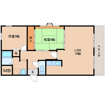 間取図 近鉄難波線・奈良線/新大宮駅 徒歩7分 3階 築35年