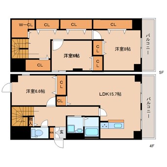 間取図 近鉄難波線・奈良線/新大宮駅 徒歩7分 4-5階 築34年