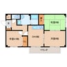 奈良線/平城山駅 徒歩1分 2階 築27年 3DKの間取り