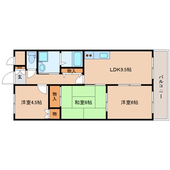 間取図 大和路線・関西本線/加茂駅 徒歩2分 1階 築24年