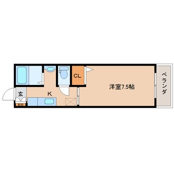 間取図 近鉄難波線・奈良線/近鉄奈良駅 徒歩6分 1階 築25年