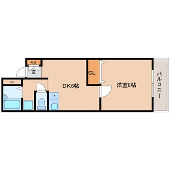 間取図 近鉄難波線・奈良線/近鉄奈良駅 徒歩13分 4階 築27年