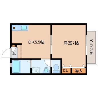 間取図 近鉄難波線・奈良線/近鉄奈良駅 徒歩8分 2階 築26年