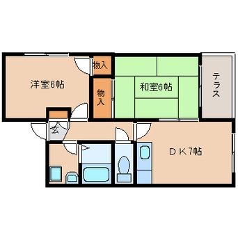 間取図 近鉄難波線・奈良線/近鉄奈良駅 徒歩16分 1階 築33年
