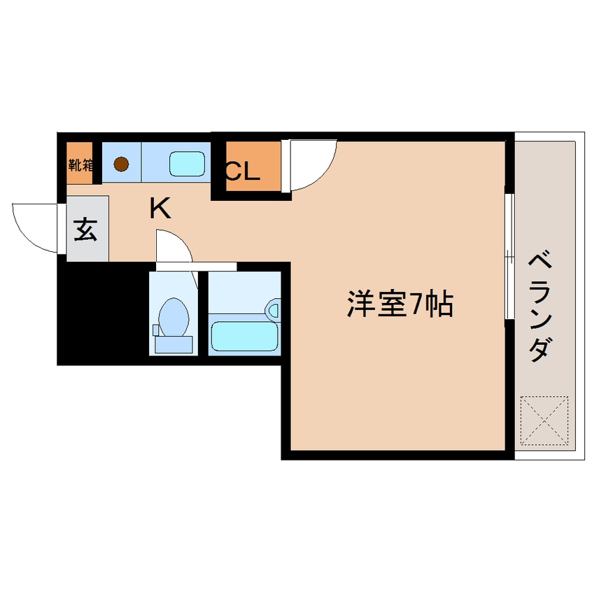 間取図 近鉄難波線・奈良線/新大宮駅 徒歩7分 3階 築33年