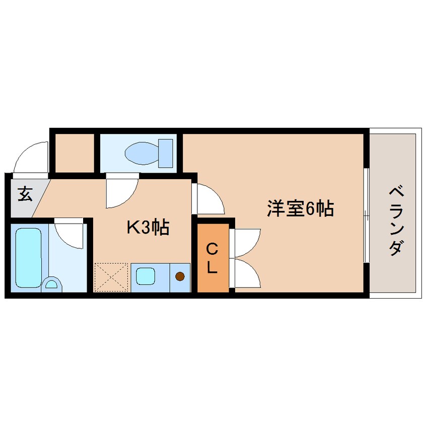 間取図 近鉄難波線・奈良線/近鉄奈良駅 徒歩11分 1階 築27年