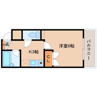 間取図 近鉄難波線・奈良線/近鉄奈良駅 徒歩11分 2階 築27年