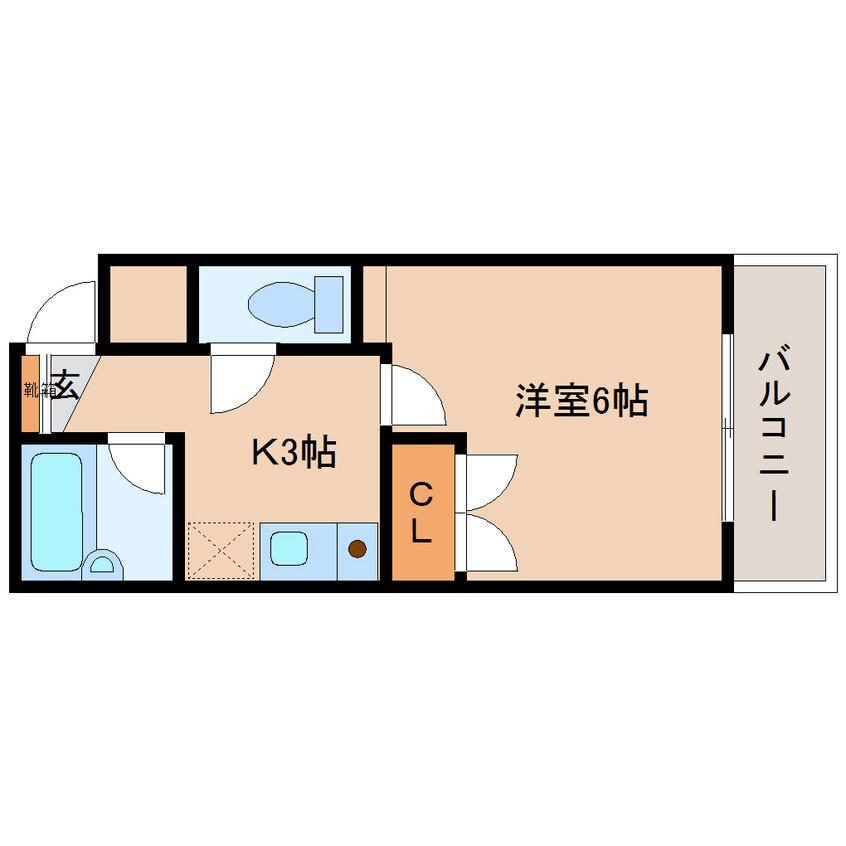 間取図 近鉄難波線・奈良線/近鉄奈良駅 徒歩11分 2階 築27年