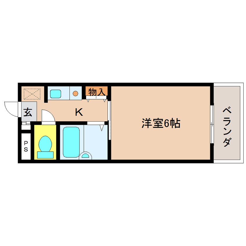 間取図 近鉄難波線・奈良線/新大宮駅 徒歩8分 5階 築26年