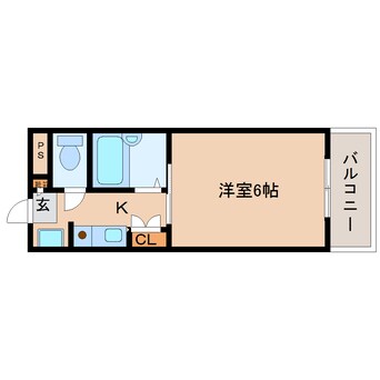 間取図 近鉄難波線・奈良線/新大宮駅 徒歩8分 5階 築26年