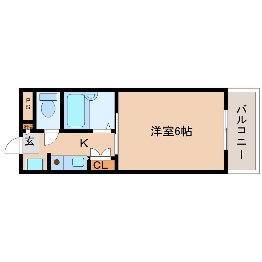 間取図 近鉄難波線・奈良線/新大宮駅 徒歩8分 5階 築26年