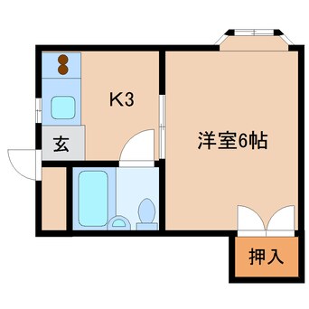 間取図 近鉄難波線・奈良線/近鉄奈良駅 徒歩9分 2階 築36年