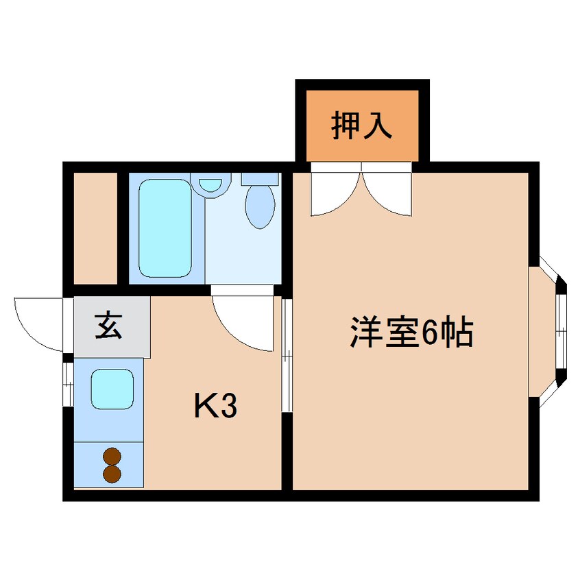 間取図 近鉄難波線・奈良線/近鉄奈良駅 徒歩9分 2階 築36年