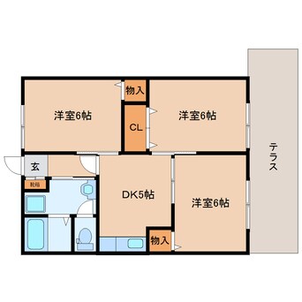 間取図 近鉄難波線・奈良線/新大宮駅 徒歩12分 1階 築25年