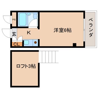 間取図 大和路線・関西本線/奈良駅 徒歩8分 3階 築35年