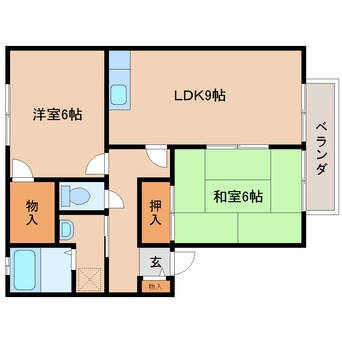 間取図 近鉄難波線・奈良線/近鉄奈良駅 バス10分木津南ソレイユ下車:停歩7分 1階 築27年