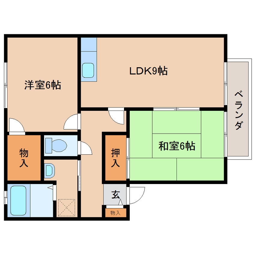 間取図 近鉄難波線・奈良線/近鉄奈良駅 バス10分木津南ソレイユ下車:停歩7分 1階 築27年