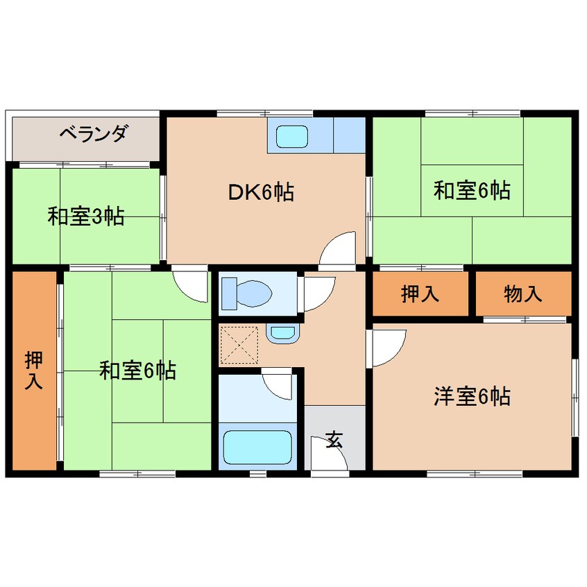 間取図 近鉄難波線・奈良線/近鉄奈良駅 徒歩6分 3階 築40年