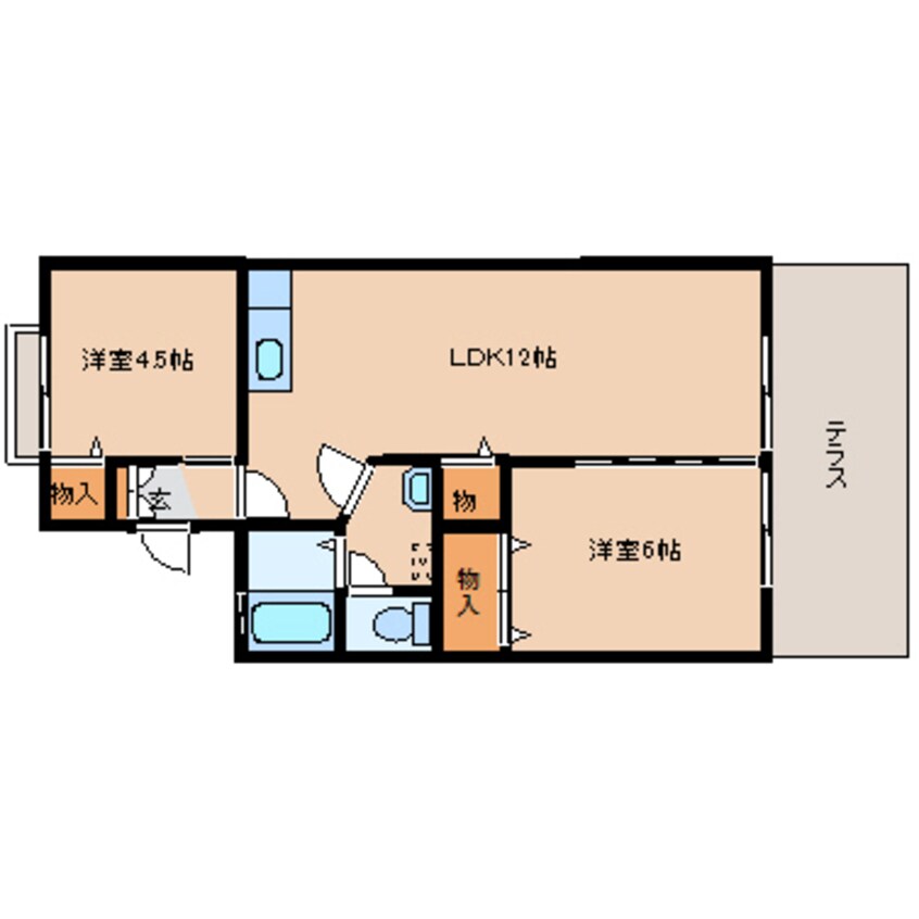 間取図 大和路線・関西本線/奈良駅 バス14分宮の森西口下車:停歩3分 1階 築30年