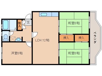 間取図 近鉄難波線・奈良線/新大宮駅 徒歩13分 1階 築40年