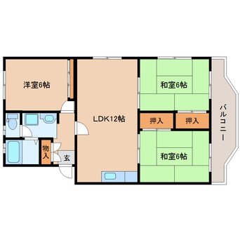 間取図 近鉄難波線・奈良線/新大宮駅 徒歩13分 1階 築40年