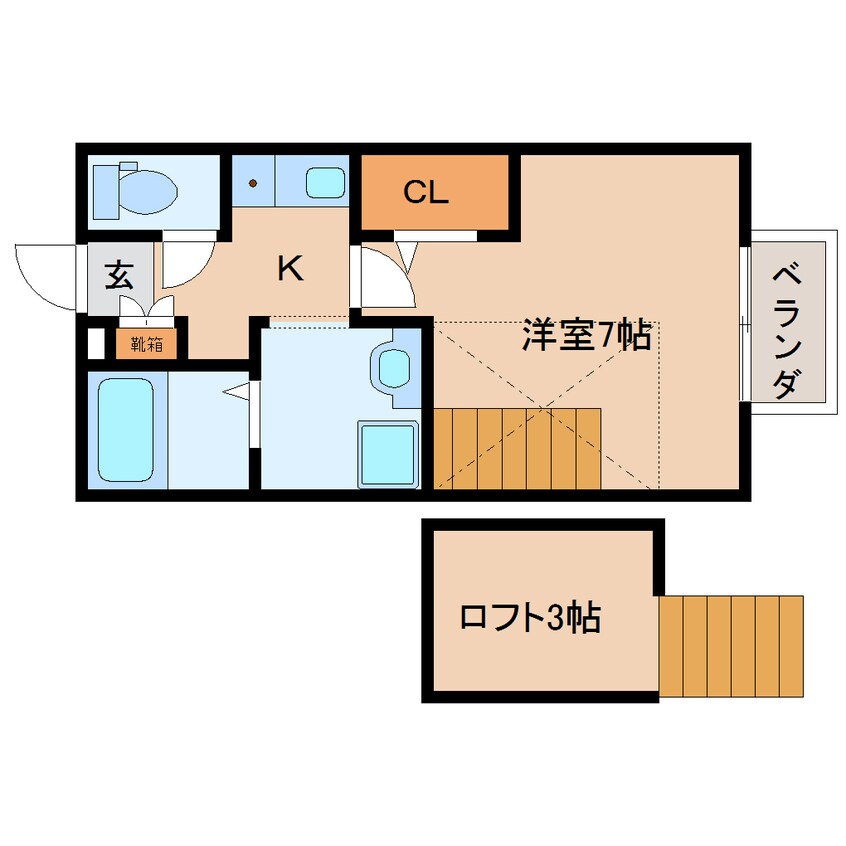 間取図 大和路線・関西本線/奈良駅 徒歩4分 2階 築23年