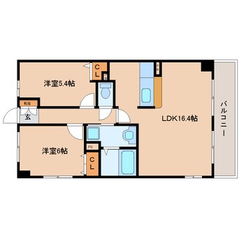 間取図 大和路線・関西本線/奈良駅 徒歩6分 4階 築21年