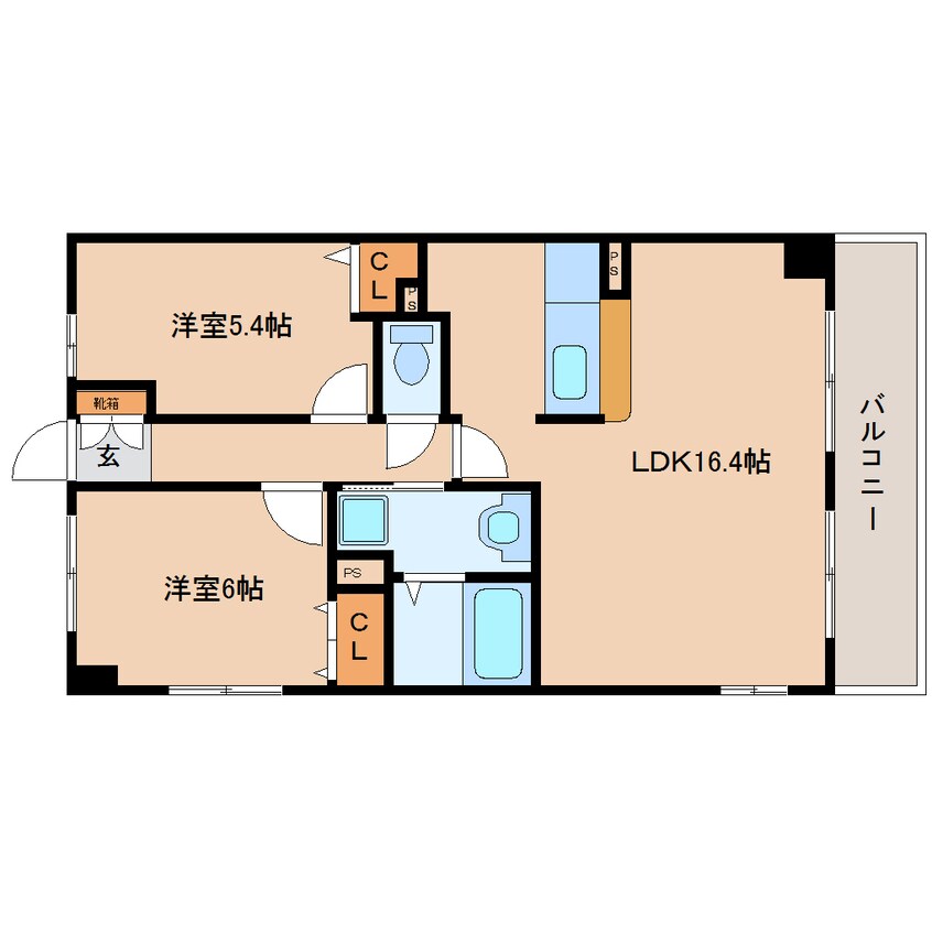 間取図 大和路線・関西本線/奈良駅 徒歩6分 4階 築21年