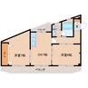 近鉄難波線・奈良線/新大宮駅 徒歩6分 3階 築33年 2DKの間取り
