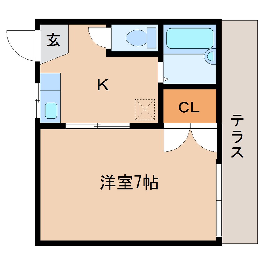 間取図 近鉄難波線・奈良線/近鉄奈良駅 バス5分破石町下車:停歩1分 1階 築36年