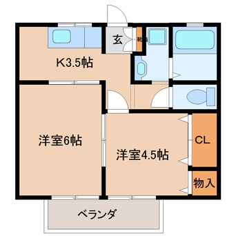 間取図 近鉄難波線・奈良線/近鉄奈良駅 徒歩17分 1階 築26年