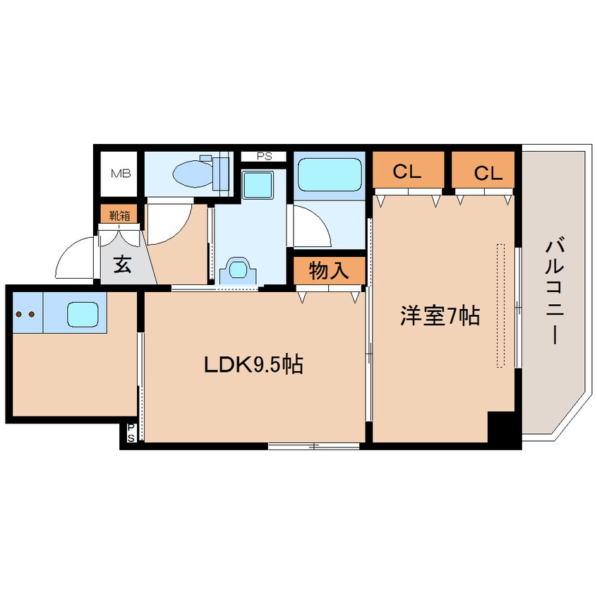 間取図 大和路線・関西本線/奈良駅 徒歩6分 4階 築21年