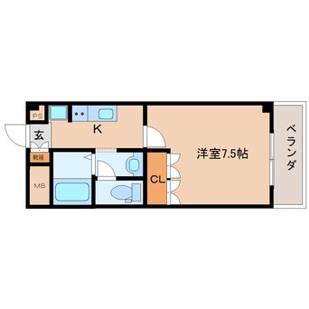 間取図 奈良線/木津駅 徒歩10分 1階 築21年