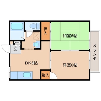 間取図 大和路線・関西本線/奈良駅 バス8分北神殿下車:停歩6分 2階 築34年
