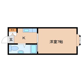 間取図 近鉄難波線・奈良線/新大宮駅 徒歩4分 3階 築39年