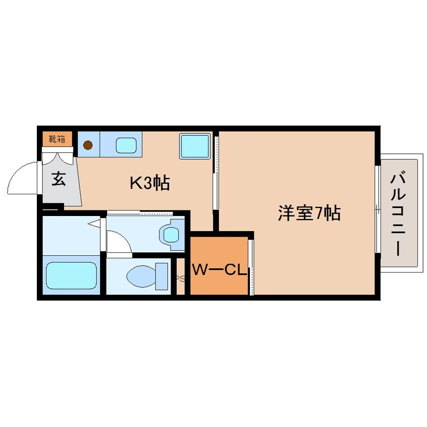 間取図 近鉄難波線・奈良線/近鉄奈良駅 徒歩15分 2階 築21年