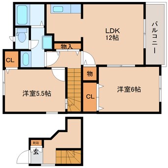 間取図 近鉄難波線・奈良線/近鉄奈良駅 バス19分州見台8丁目下車:停歩4分 2階 築20年