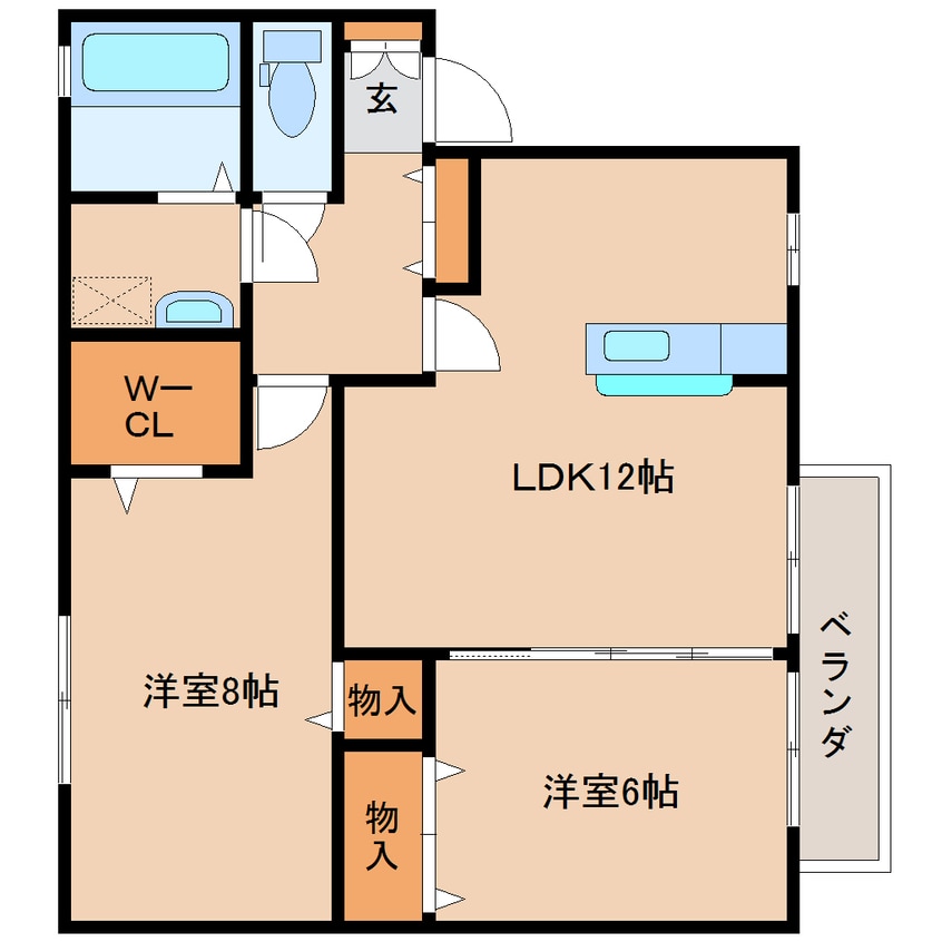 間取図 近鉄難波線・奈良線/新大宮駅 バス6分四条大路1丁目下車:停歩2分 2階 築20年