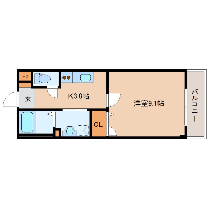 間取図 近鉄難波線・奈良線/近鉄奈良駅 徒歩7分 1階 築19年