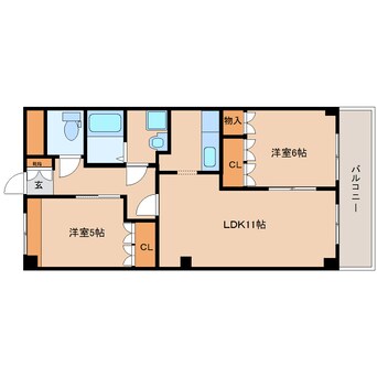 間取図 近鉄難波線・奈良線/近鉄奈良駅 バス16分梅美台3丁目下車:停歩2分 2階 築19年