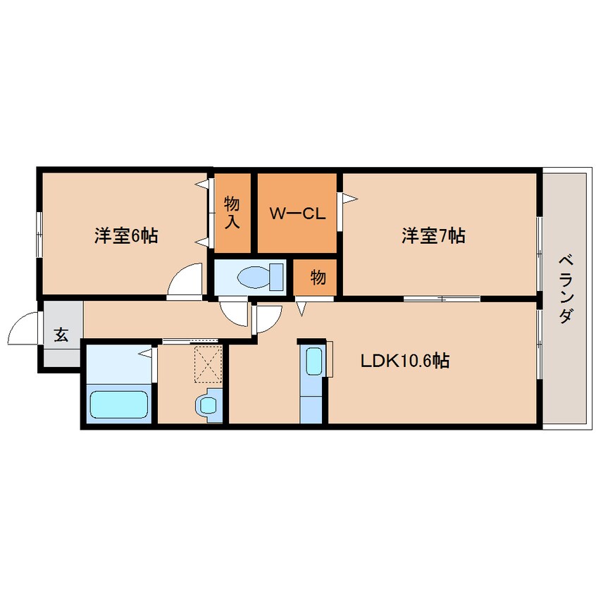 間取図 近鉄難波線・奈良線/新大宮駅 徒歩8分 3階 築18年