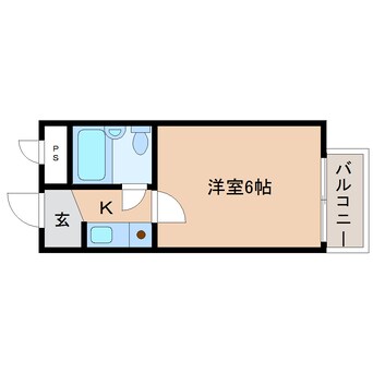 間取図 近鉄難波線・奈良線/新大宮駅 徒歩12分 1階 築37年