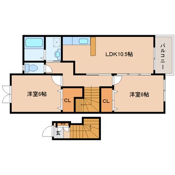 間取図 奈良線/奈良駅 バス12分辰市農協下車:停歩3分 2階 築19年