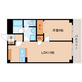 間取図 近鉄難波線・奈良線/新大宮駅 徒歩3分 4階 築50年