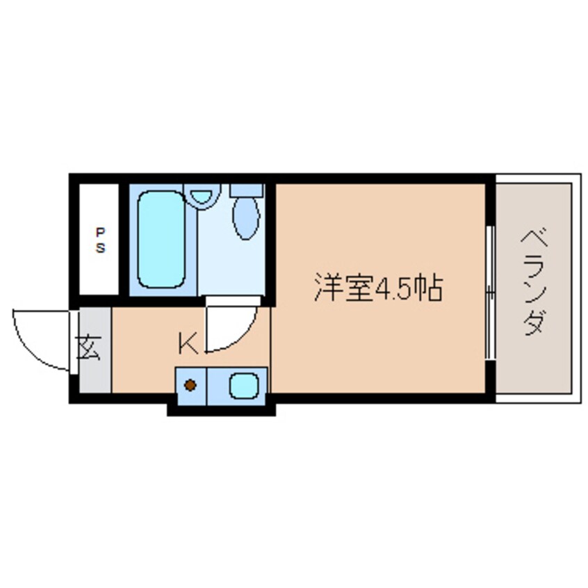 間取図 近鉄難波線・奈良線/近鉄奈良駅 バス10分高畑住宅下車:停歩1分 2階 築38年