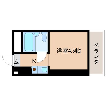 間取図 近鉄難波線・奈良線/近鉄奈良駅 バス10分高畑住宅下車:停歩1分 5階 築38年