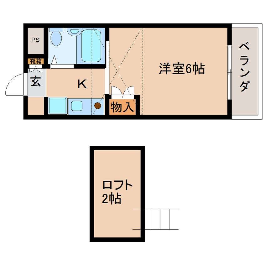 間取図 近鉄難波線・奈良線/近鉄奈良駅 バス12分南方町下車:停歩4分 2階 築32年