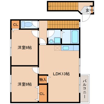 間取図 近鉄難波線・奈良線/近鉄奈良駅 バス17分州見台7丁目下車:停歩5分 2階 築18年