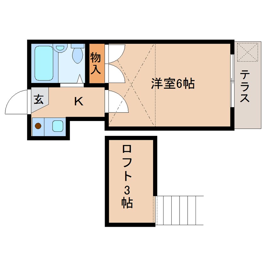 間取図 近鉄難波線・奈良線/近鉄奈良駅 徒歩9分 1階 築29年